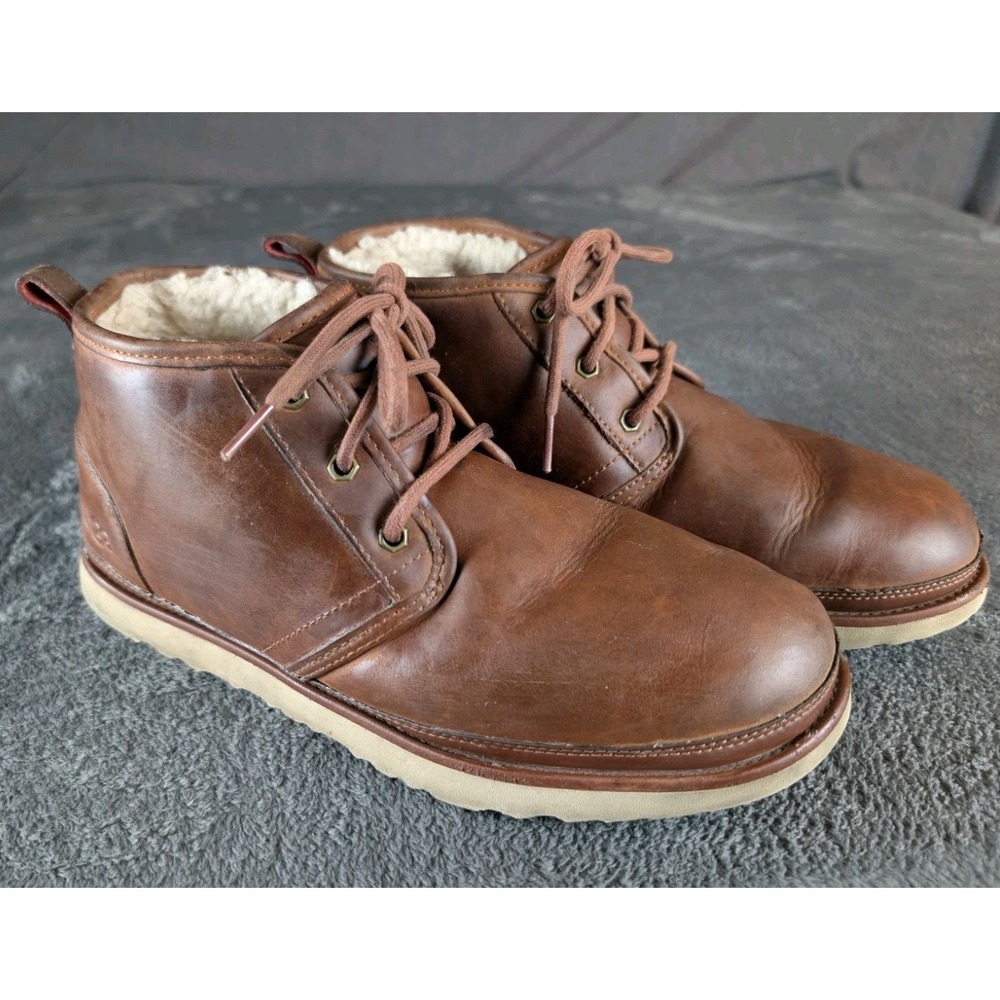 UGG Neumel Waterproof Brown Chukka Shearling Lined Ankle Boots‎ Men Size 12